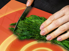 UNIQUE Tempered GLASS Kitchen Board – Abstract Series DD14 Orange theme