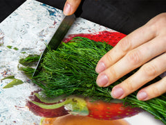 UNIQUE Tempered GLASS Kitchen Board Fruit and Vegetables series DD02 Strawberries