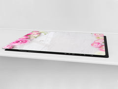 ENORMOUS Tempered GLASS Chopping Board - Flower series DD06A Peony flower