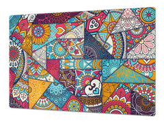 HUGE TEMPERED GLASS CHOPPING BOARD ; Moroccan design Series DD21 Egyptian decoration