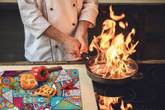 HUGE TEMPERED GLASS CHOPPING BOARD ; Moroccan design Series DD21 Egyptian decoration