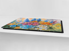 GIGANTIC CUTTING BOARD and Cooktop Cover- Image Series DD05A Flowers 4