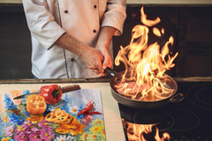 GIGANTIC CUTTING BOARD and Cooktop Cover- Image Series DD05A Flowers 4