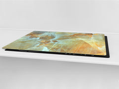 Gigantic Worktop saver and Pastry Board - Tempered GLASS Cutting Board DD21 Marbles 1 Series: Amber onyx