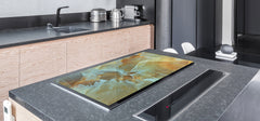 Gigantic Worktop saver and Pastry Board - Tempered GLASS Cutting Board DD21 Marbles 1 Series: Amber onyx