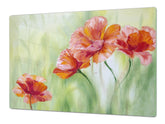 ENORMOUS Tempered GLASS Chopping Board - Flower series DD06A Poppies 2