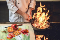 ENORMOUS Tempered GLASS Chopping Board - Flower series DD06A Poppies 2