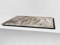 ENORMOUS Tempered GLASS Chopping Board - Induction Cooktop Cover DD36 Textures and tiles 2 Series: Growth rings 1