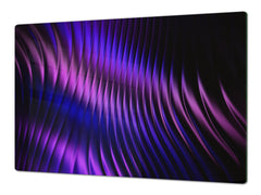 UNIQUE Tempered GLASS Kitchen Board – Impact & Scratch Resistant Cooktop cover – SINGLE: 80 x 52 cm; DOUBLE: 40 x 52 cm; DD39 Colourful Variety Series: Purple fabric 1