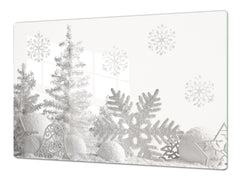 HUGE TEMPERED GLASS COOKTOP COVER - DD30 Christmas Series: Snowflake