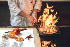 HUGE TEMPERED GLASS COOKTOP COVER - DD30 Christmas Series: Snowflake