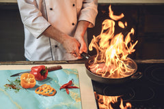 GIGANTE ASSE DA CUCINA e Copri-piano cottura a induzione; Serie di alimenti DD16: Cibo africano