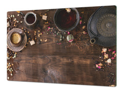 GÉANT Planche de cuisine en verre; Série café DD07: Théière avec café 2