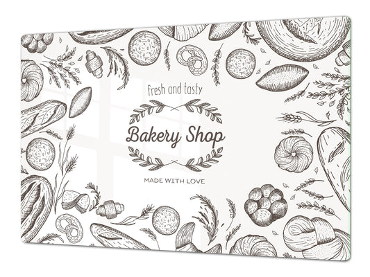 HUGE TEMPERED GLASS CHOPPING BOARD – Bread and flour series DD09 Bakery Shop