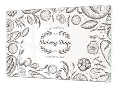 HUGE TEMPERED GLASS CHOPPING BOARD – Bread and flour series DD09 Bakery Shop