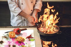 ENORMOUS Tempered GLASS Chopping Board - Flower series DD06A Watercolor Flowers