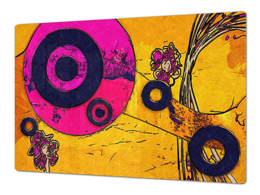 Worktop saver and Pastry Board – Cooktop saver; Series: Outside Series DD19 Purple circles