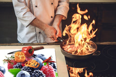 UNIQUE Tempered GLASS Kitchen Board Fruit and Vegetables series DD02 Forest fruits