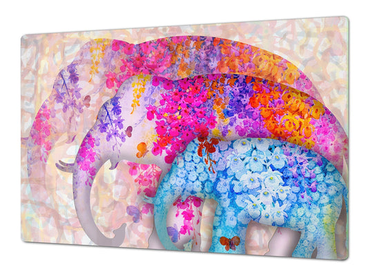 GIGANTIC CUTTING BOARD and Cooktop Cover - Glass Kitchen Board; SINGLE: 80 x 52 cm (31,5” x 20,47”); DOUBLE: 40 x 52 cm (15,75” x 20,47”); DD42 Paintings Series: Beautiful Asian nature