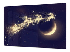 HUGE TEMPERED GLASS COOKTOP COVER - DD30 Christmas Series: Magic santa