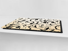 Induction Cooktop Cover – Glass Cutting Board- Flower series DD06B Floral pattern