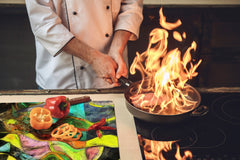 UNIQUE Tempered GLASS Kitchen Board – Abstract Series DD14 Colorful spots 2