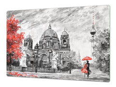 GIGANTIC CUTTING BOARD and Cooktop Cover- Image Series DD05A Romantic walk 1