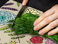 ENORMOUS Tempered GLASS Chopping Board - Flower series DD06A Sahara Deco