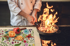 ENORMOUS Tempered GLASS Chopping Board - Flower series DD06A Sahara Deco