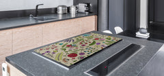 ENORMOUS Tempered GLASS Chopping Board - Flower series DD06A Sahara Deco