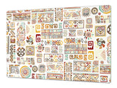 HUGE TEMPERED GLASS COOKTOP COVER - Egyptian Series DD15 Ethnic ornament