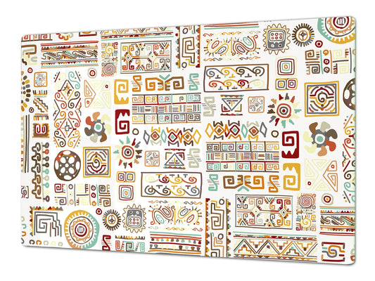 HUGE TEMPERED GLASS COOKTOP COVER - Egyptian Series DD15 Ethnic ornament