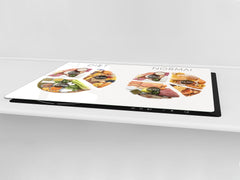 BIG KITCHEN BOARD & Induction Cooktop Cover – Glass Pastry Board - Food series DD16 Diet & Reality