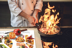 BIG KITCHEN BOARD & Induction Cooktop Cover – Glass Pastry Board - Food series DD16 Diet & Reality