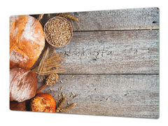 HUGE TEMPERED GLASS CHOPPING BOARD – Bread and flour series DD09 Oat bread