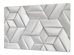 HUGE TEMPERED GLASS COOKTOP COVER – Glass Cutting Board and Worktop Saver – SINGLE: 80 x 52 cm (31,5” x 20,47”); DOUBLE: 40 x 52 cm (15,75” x 20,47”); DD40 Decorative Surfaces Series: Leather tiles