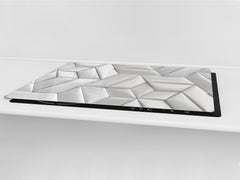 HUGE TEMPERED GLASS COOKTOP COVER – Glass Cutting Board and Worktop Saver – SINGLE: 80 x 52 cm (31,5” x 20,47”); DOUBLE: 40 x 52 cm (15,75” x 20,47”); DD40 Decorative Surfaces Series: Leather tiles