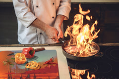 Tempered GLASS Chopping Board – Enormous Induction Cooktop Cover - City Series DD12 Desert city