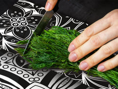 GÉANT PLANCHE À DÉCOUPER EN VERRE TREMPÉ; Série Marroco DD21: Blanc et noi