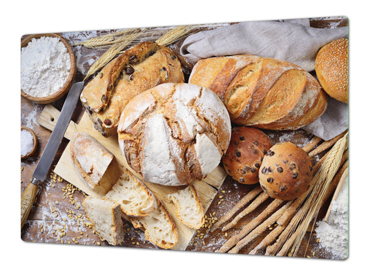 HUGE TEMPERED GLASS CHOPPING BOARD – Bread and flour series DD09 Fresh bread 3