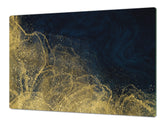 Gigantic Worktop saver and Pastry Board - Tempered GLASS Cutting Board - MEASURES: SINGLE: 80 x 52 cm; DOUBLE: 40 x 52 cm; DD38 Golden Waves Series: Wave of glitter