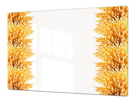 BIG KITCHEN BOARD & Induction Cooktop Cover – Glass Pastry Board - Food series DD16 Pasta 3