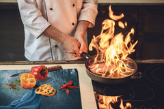 Induction Cooktop Cover – Glass Worktop saver: Fantasy and fairy-tale series DD18 A woman in a coat