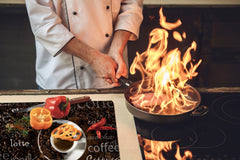 Worktop saver and Pastry Board – Glass Kitchen Board- Coffee series DD07 Coffee inscription 2