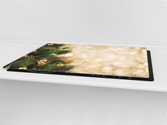 HUGE TEMPERED GLASS COOKTOP COVER - DD30 Christmas Series: Gold on the Christmas tree
