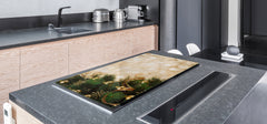 HUGE TEMPERED GLASS COOKTOP COVER - DD30 Christmas Series: Gold on the Christmas tree