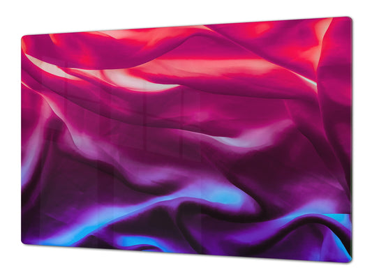UNIQUE Tempered GLASS Kitchen Board – Impact & Scratch Resistant Cooktop cover – SINGLE: 80 x 52 cm; DOUBLE: 40 x 52 cm; DD39 Colourful Variety Series: Colourful silk