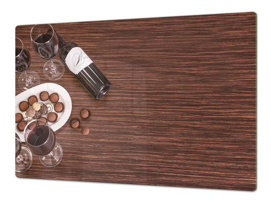 BIG KITCHEN PROTECTION BOARD or Induction Cooktop Cover - Wine Series DD04 Wine with chocolate