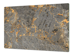 Gigantic Worktop saver and Pastry Board - Tempered GLASS Cutting Board DD21 Marbles 1 Series: Luxurious dark grey marble