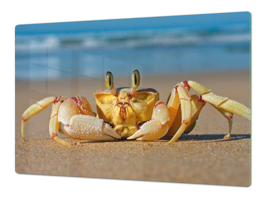 Gigantic Worktop saver and Pastry Board - Tempered GLASS Cutting Board Animals series DD01 Crab